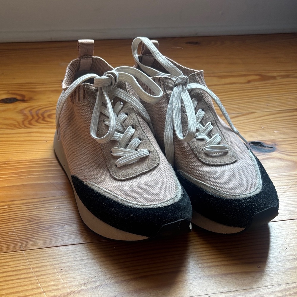 Loeffler Randall Taupe and Cream Sneakers